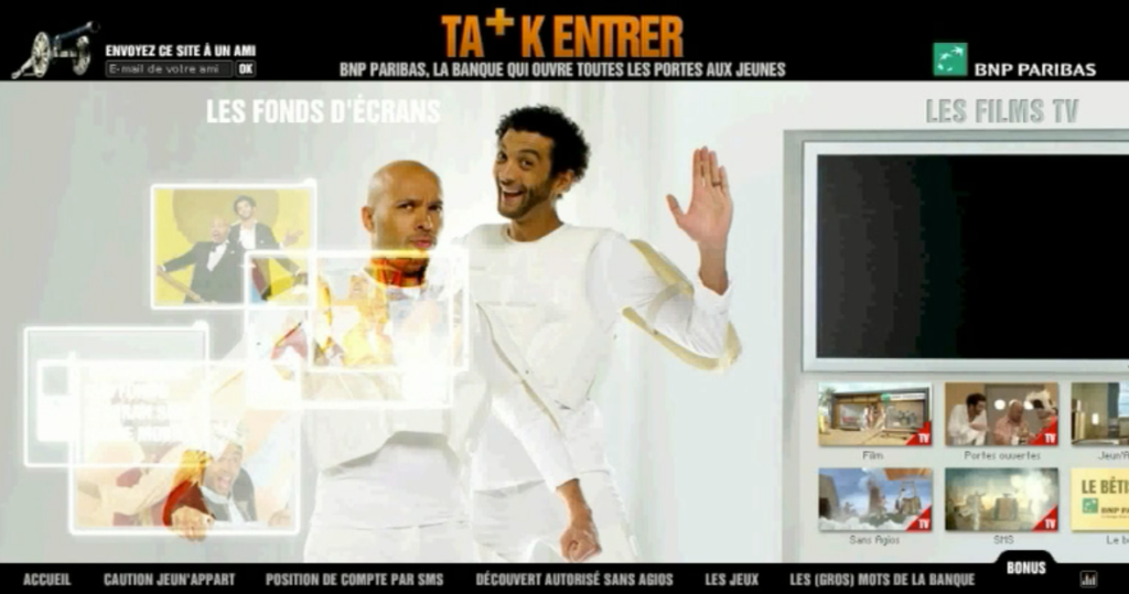 CREATION MUSICALE : "BNP PARIBAS Ta+Kentrer". Website